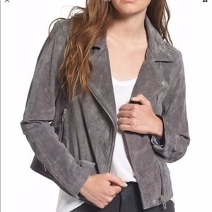 NWT BlankNYC Suede Moto Jacket Silver Screen Gray